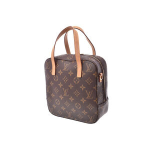 Louis Vuitton Strap Monogram Handbag Leather Brown Spontini